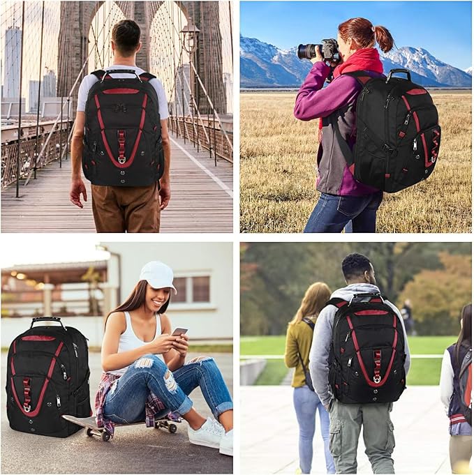 Mogplof 18.4 Inch Laptops Backpack, 55-60L Extra Large Travel Laptop Backpack, TSA Friendly Flight Approved and RFID Anti-Theft Pocket, Water Resistant Suiltable for Large Gaming Laptop