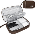 Lcsmaokin Travel Cable Organizer Bag Pouch Electronic Accessories Carry Case Portable Waterproof All-in-One Storage Bag for Cable,Charger, Phone, Hard Drive，SD Card-Coffee