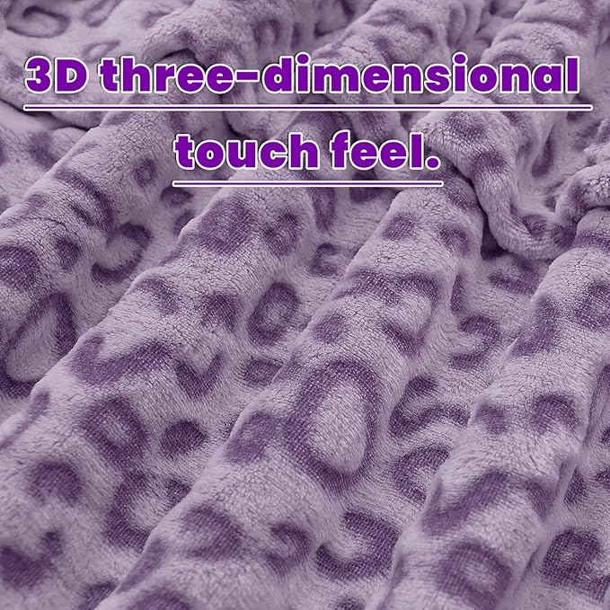Purple Blankets for Women Mom, Soft Plush Fleece Throw Blanket for Bed Couch Travel Camping, Purple Gifts for Women Mothers Day, All Seasons Lavender Decor for Bedroom Dorm 50"x60"
