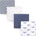 Hudson Baby Unisex Baby Cotton Flannel Receiving Blankets, Whale, One Size