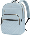 VANKEAN 15.6 Inch Laptop Backpack for Women Work Laptop Bag Fashion, Waterproof Backpacks Stylish Travel Bags Casual Daypacks for College, Business, Light Blue