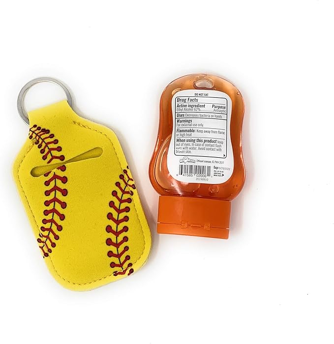 Daisy Lane Hand Sanitizer Holder for Backpack Kids Travel Size Baseball Softball Keychain