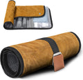 Toiletry Bag for Men, Travel Essentials Travel Toiletry Bag, Water-Resistant Compact Bathroom Roll Organizer for Hygiene, Shaving kit, Gifts for men (2.Khaki Yellow (Waxed Canvas))