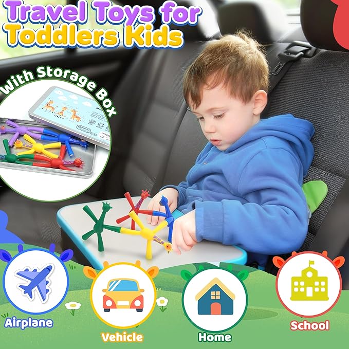 Magnetic Travel Toys for Toddlers Kids, Fidget Toys Airplane Car Travel Activities Essential, Road Trip Sensory Toys, Fridge Magnets Toys for 3 4 5 6 7 8 Year Old - Giraffe Style