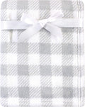 Luvable Friends Unisex Baby Coral Fleece Blanket, Gray Plaid, One Size