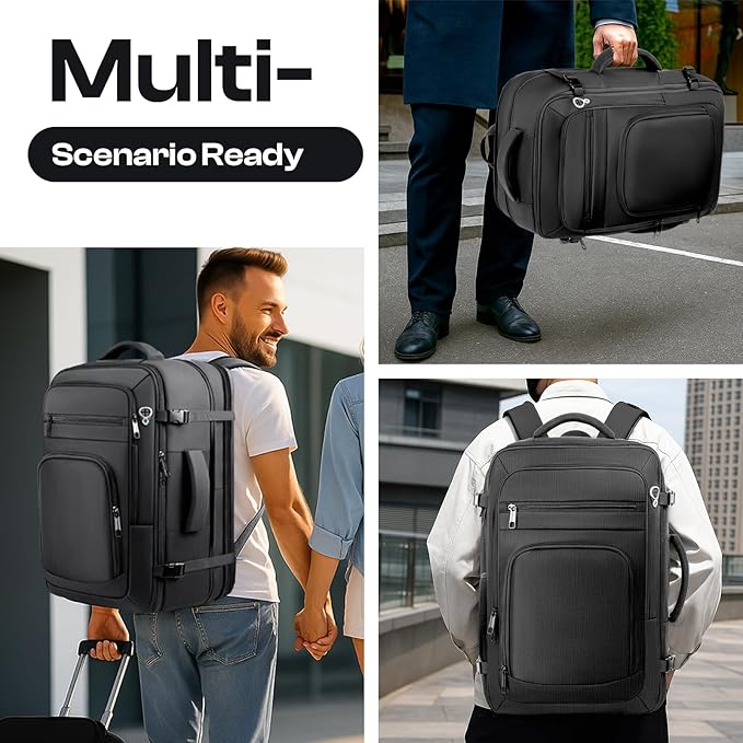 Expandable 1-7 Days Travel Backpack, TSA Approved Carry On Backpack for 18.4" Laptop, Spacious Business Backpack with Multi-Pockets for Work, Travel, College & Daily Use