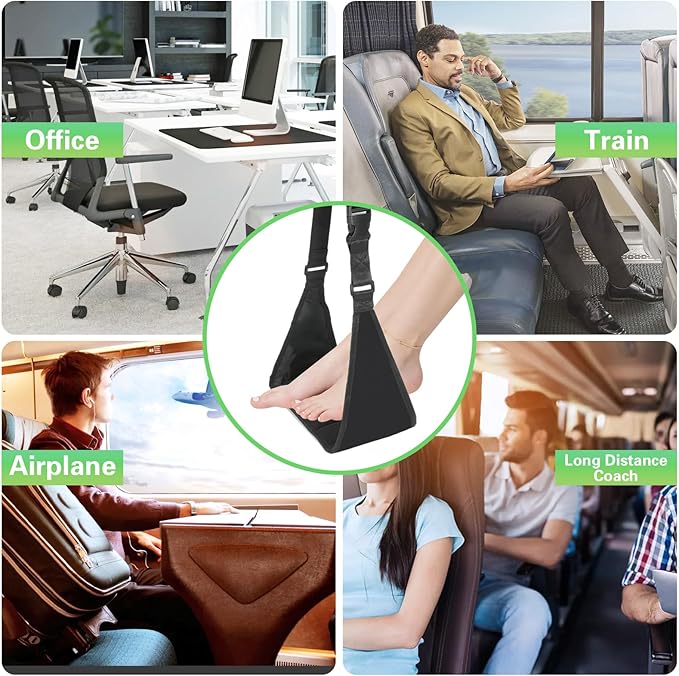 2 Pack Airplane Footrest, Black