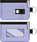Minimalist RFID Blocking Small Wallet with ID Window,WaterResistant Zip Id Case Wallet with Lanyard Keychain for Cards,Cash,Travel,Women,Men (Lavender Purple)