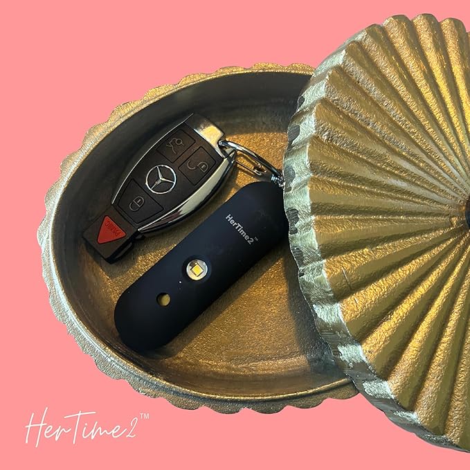 HerTime2 Personal Alarm for Women Adults Seniors – Travel Safe and Waterproof Self Defense Siren – Safety Keychain – Extra Loud – Strobe Light – Cute Key Chain Protection Gift
