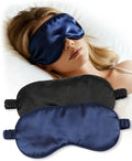 Pack of 2 Sleep Masks for Men and Women, Light Blocking Sleeping Mask with Adjustable Strap, Comfortable Soft Blindfold Ideal for Travel, Aeroplane Nap
