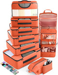 Veken 10 Set Packing Cubes for Travel Essentials, Suitcase Organizer Bags in 4 Sizes, Carry-On Luggage Accessories with Large Laundry Bag & Passport Holder, Must-Have for Airplane, Road Trip & Camping