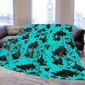 Queen Size Blanket for Bed, Soft Warm Turquoise Teal Fleece Blankets Gifts for Women Mom Men Dad, Oversized Microfiber Cozy Winter Bed Throws, All-Season Home Decor 90x90 inches