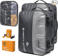 IKYWT Travel Vacuum Seal Bag with Pump, 21L Compression Packing Cube Kit with 270° Zipper, Reusable Waterproof Vacuum Storage for Carry-On & Small Checked Luggage (2-Pack)