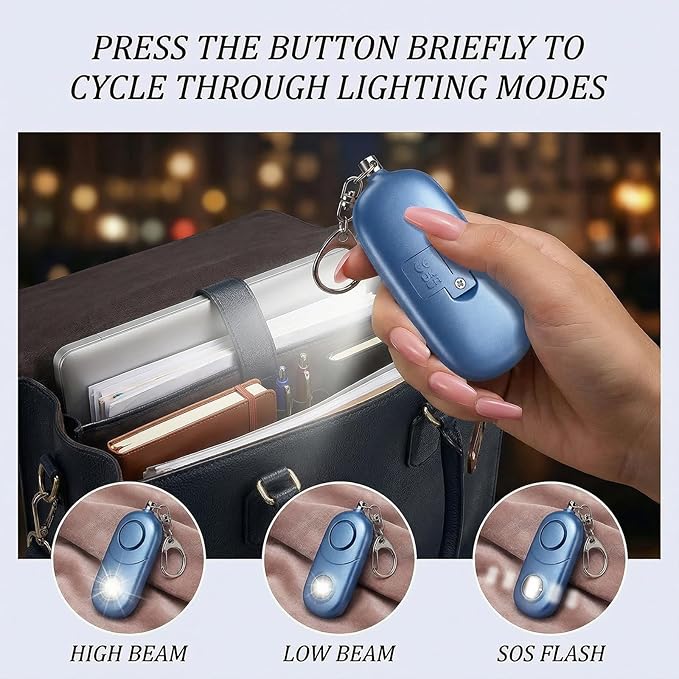 Personal Alarm for Women Keychain Alarm: Qoosea 135dB Emergency Keychain Siren with Strobe Light Loud Siren for Women Kids Students Seniors Emergency Self-Defense for Night Sports