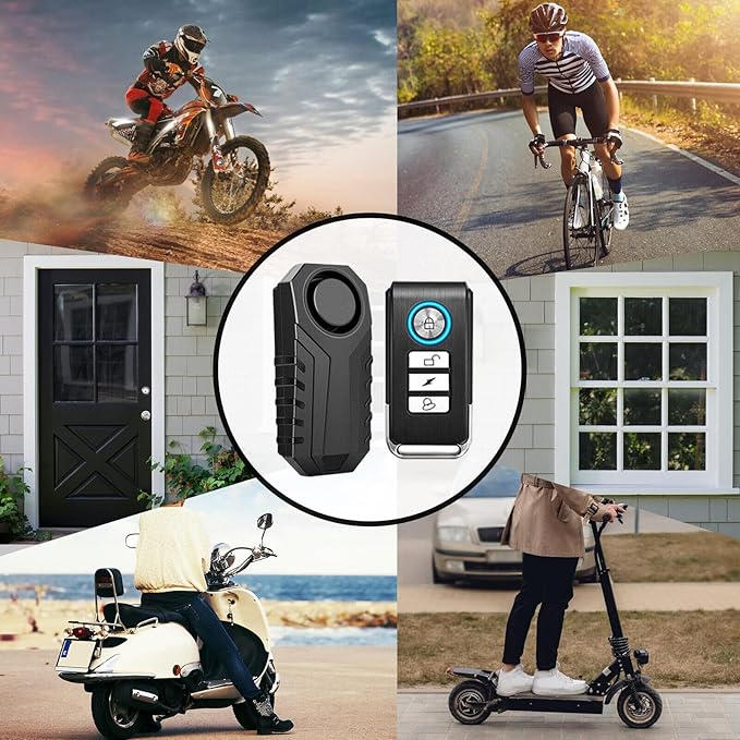 Bicycle Alarm System Anti Theft,USUPERINK Bike Alarms for Ebikes,113dB Bike Alarm,IP65 Waterproof,7 Levels of Sensitivity Adjustment,Suitable for Bicycles,Motorcycles,Electric Scooters,Ebike,8PK