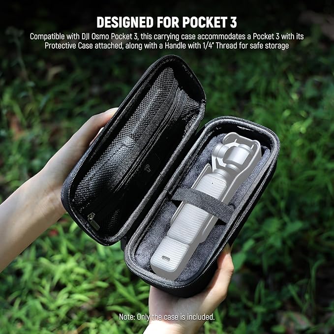 NEEWER Carrying Case for Pocket 3, Portable Hard Bag Compatible with DJI Osmo Pocket 3 Gimbal Camera & Handle & Creator Combo Filter Accessories, Internal Mesh Pocket Elastic Strap Plush Lining, AC025