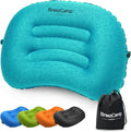 Inflatable Camping Pillow, Travel Blow Up Air Pillow, Neck Lumbar Support Ultralight Compact Pillow for Outdoor Hiking Backpacking Car Beach Airplane Sleeping Essentials, Peacock Blue