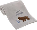 Little Love by NoJo National Park Gray, and Brown Bear Little Adventurer Super Soft Appliqued Baby Blanket