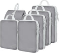 6 Set Compression Packing Cubes, Suitcase Organizer, Lightweight Travel Essentials, Compression Bags For Travel Accessories Luggage Storage Set (6Pcs, Gray)