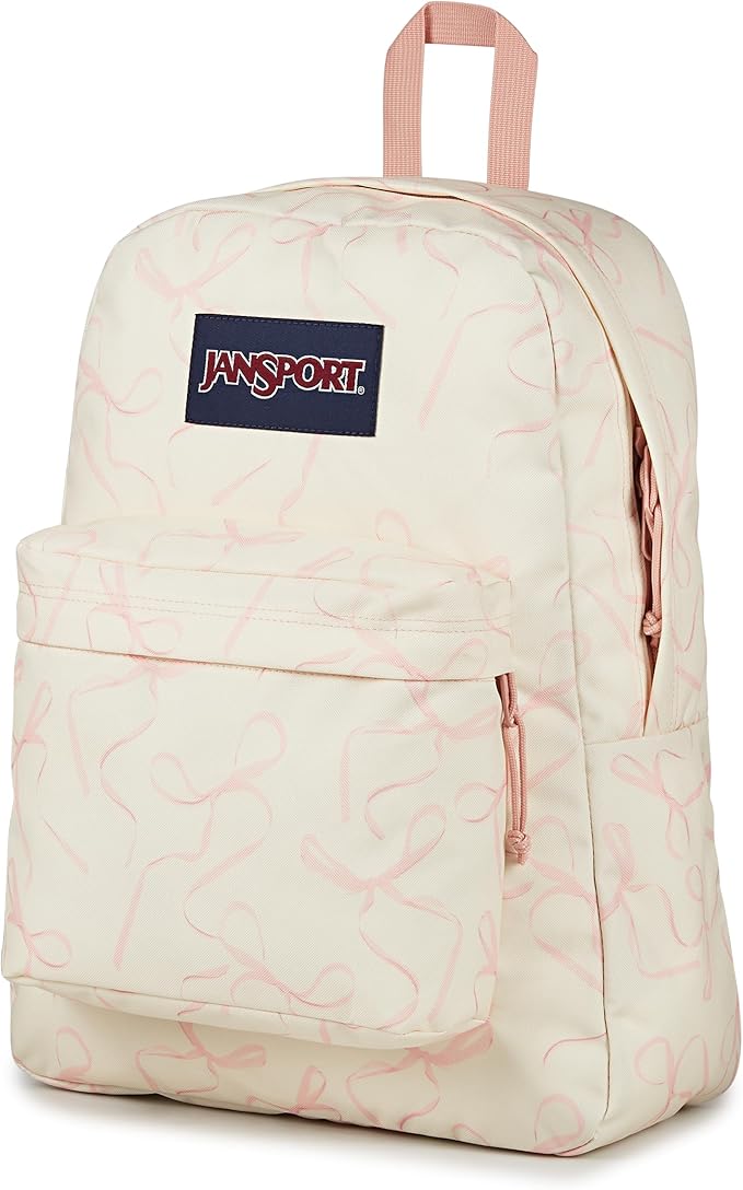 JanSport SuperBreak Plus Backpack with Padded 15-inch Laptop Sleeve and Integrated Bottle Pocket - Spacious and Durable Daypack for Work and Travel - Rows Of Bows