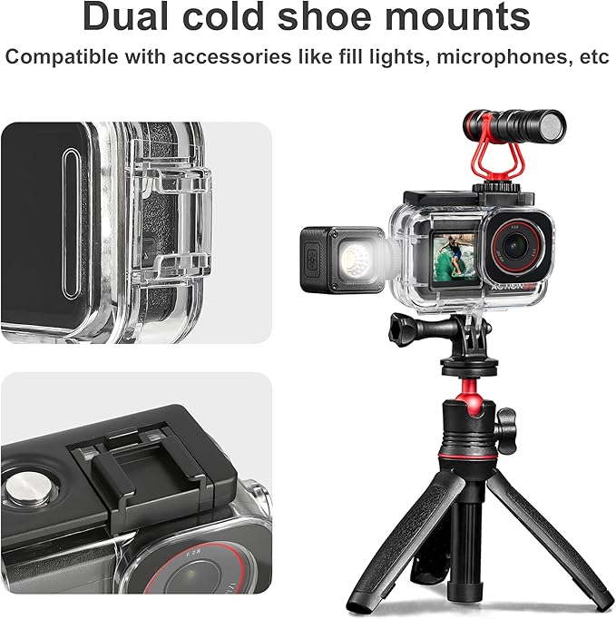 FitStill 60M/196FT Diving Kit for DJI osmo Action 5 pro/4/3, Waterproof Housing + Buoyancy Handle + Diving Filter for Underwater Shooting DJI Action 5pro/4/3 Protective Accessories