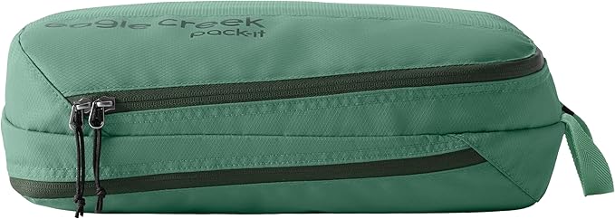 Eagle Creek Pack-It Reveal Clean/Dirty Cube M - Water-Resistant Dual Compartment Packing Cube With Internal Divider for Clean & Dirty Clothes - Travel Essentials - Willow Green