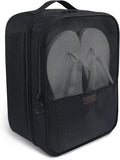 Aosbos 2 Layers Shoe Bags for Travel with Trolley Sleeve Portable Shoe Storage Pouch Shoe Packing Cubes with Structure, Honeycomb Black