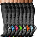 Sooverki Copper Compression Socks for Men & Women 8 Pack 15-20mmHg - Knee High Stockings Best Support for Running Athletic