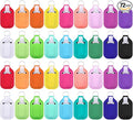 Duufin 72 Pieces Hand Sanitizer Holders Empty Travel Bottles Set Including 36 Pieces Clear Refillable Bottles and 36 Pieces Hand Sanitizer Keychain Holder for Backpack and Purse (Colorful Patternless)