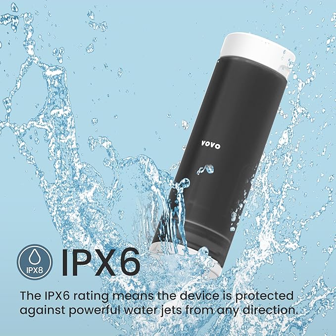 VOVO Go Portable Electric Bidet for Travel - 2 Adjustable Pressure Settings, Compact Handheld Bidet, Ideal for Personal Hygiene & Postpartum Care, Lightweight & Leak-Proof, Made in Korea - Black