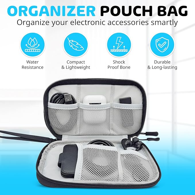 GottaHaveit | Travel Electronic organizer – For Cable, Charger, and Cord, Tech Organizer (Black)