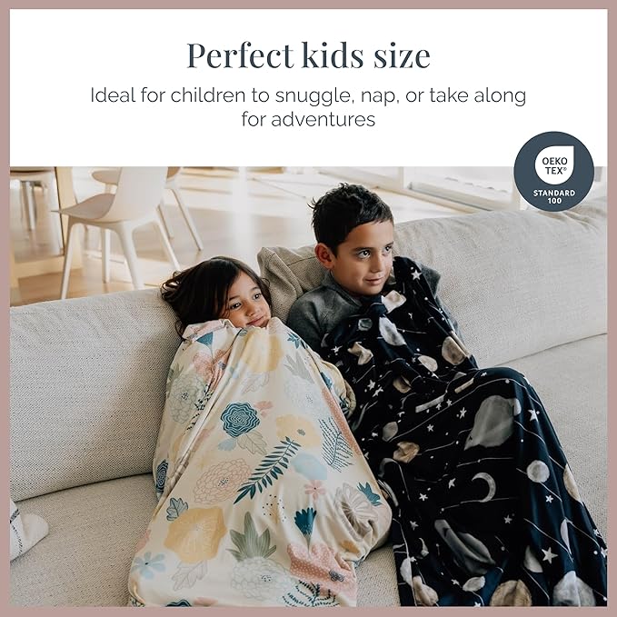 Beddy's Kids Travel Blanket for Airplane or Car, Packable with Portable Carrying Case Bag, Super Soft & Cozy Dual-Sided Lightweight Blanket, Perfect for Travelers, Road Trips and Camping