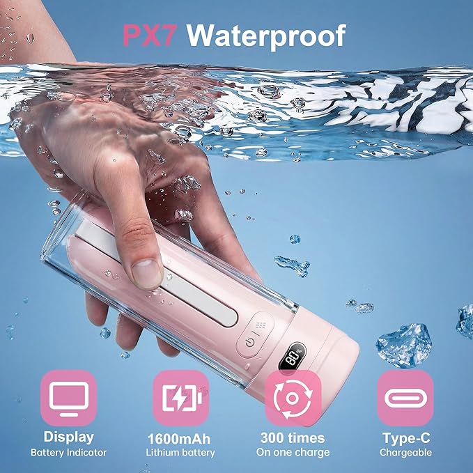 Portable Bidet for Travel | Bathroom - Rechargeable Electric Bidet Sprayer with 3 Pressure | Waterproof for Ultimate Personal Hygiene Cleaning at Home Office and Camping (Pink)