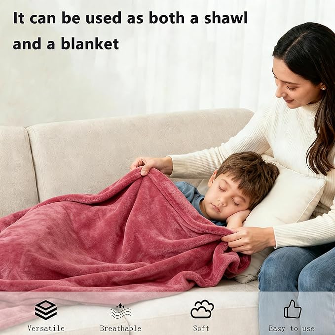 SNZ Wearable Blanket for Womens and Mens, Comfy Flannel Poncho, Snuggie Warm Shawl Wraps for Women, Birthday Gift Ideas