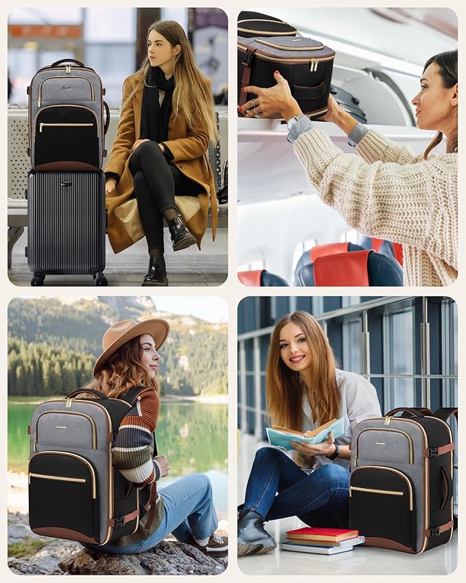 LOVEVOOK Travel Essentials Carry on Backpack 40L Travels Backpack for Women,Waterproof TSA Personal Item Travels Bag Airline Flight Approved,Large Carry on Luggage Laptop Backpack with Packing Cubes