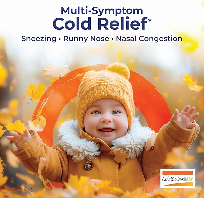 Boiron ColdCalm Baby Single-Use Drops for Relief from Cold Symptoms of Sneezing, Runny Nose, and Nasal Congestion - Sterile and Non-Drowsy Liquid Doses - 30 Count
