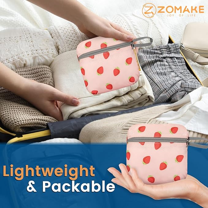 ZOMAKE Ultra Lightweight Packable Backpack 25L - Foldable Hiking Backpacks Water Resistant Small Folding Daypack for Travel(Strawberry print)