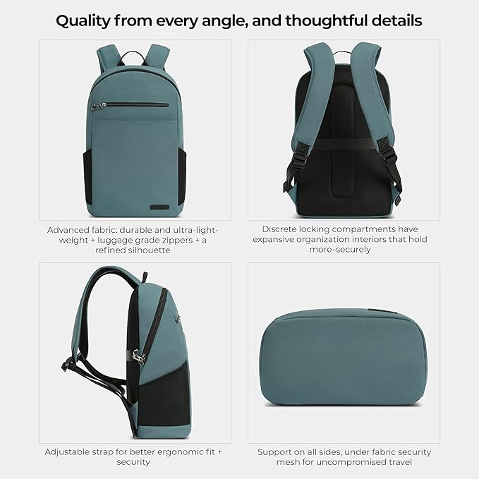Travelon Anti-Theft Metro Backpack with RFID blocking pouch/NEW HARDWARE