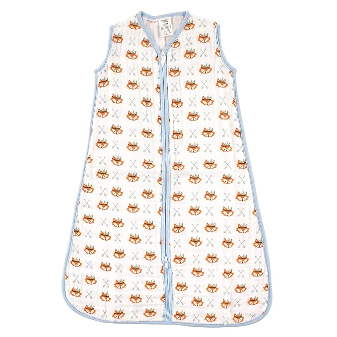 Luvable Friends Unisex Baby Sleeveless Muslin Cotton Sleeping Bag, Sack, Blanket, Wild Free Muslin, 6-12 Months