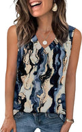 OFEEFAN Tank Top for Women Loose Fit Sleeveless Shirts V Neck Summer Clothes Ruched Women's Tees and Tanks Curved Hem