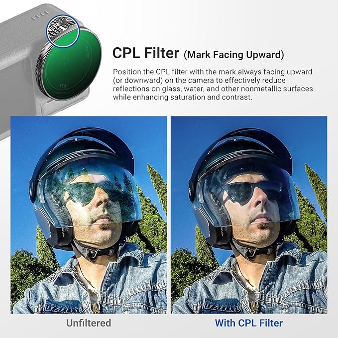 NEEWER ND Filter Set Compatible with DJI Osmo Action 5 Pro/4/3 (4 Pack), ND8/16/32 CPL Circular Polarizing Filter Polarizer Neutral Density Snap On Action Camera Accessories with Lens Cap, FLA01