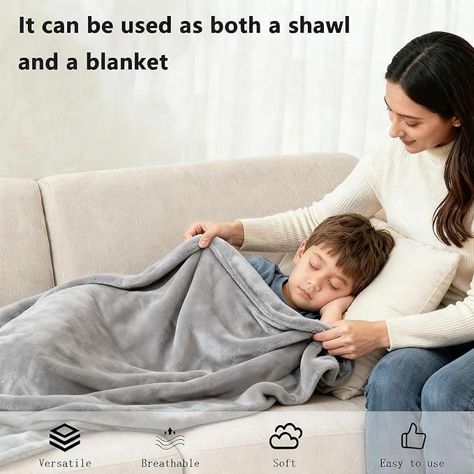 SNZ Wearable Blanket for Womens and Mens, Comfy Flannel Poncho, Snuggie Warm Shawl Wraps for Women, Birthday Gift Ideas