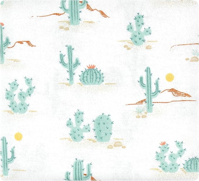 Hudson Baby Unisex Baby Cotton Flannel Receiving Blankets Bundle, Desert Cactus, One Size (Pack of 2)
