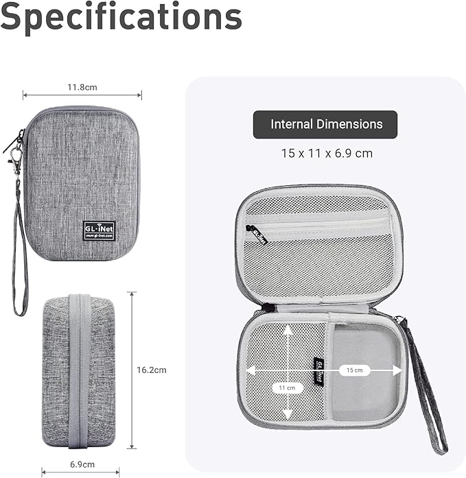 GL.iNet Gadget Organizer Case for Travel Routers GL-AXT1800/ GL-MT3000/ GL-SFT1200/ GL-E750, Chargers, Cables, and Accessories, Sturdy & Durable Pouch, Hand-carry EVA bag, Anti-shock, Water Resistant