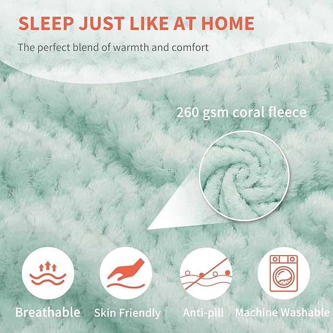 Tirrinia Travel Blanket Compact with Bag, Soft Lightweight Wearable Blanket with Foot Pockets, Airplane Travel Essential Gift