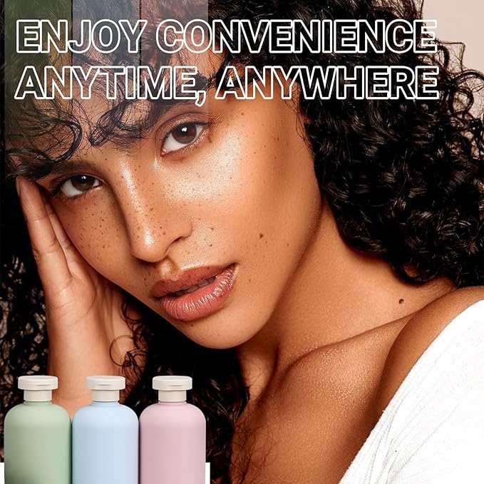 ASEVAT 6.7 oz Empty Squeeze Bottles for Shampoo, Travel Containers for Toiletries, Leak Proof Plastic Bottles with Caps, Refillable for Lotion, Cream and Liquids (3Pcs)