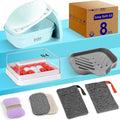 8-Piece Soap Bath Kit with Travel Soap Case Holder Dish Bag Saver, Lathering Pouch for Home, Travel, Camping, Gym, Hotel(Green)