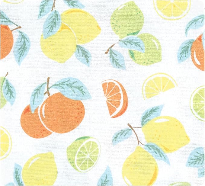 Hudson Baby Unisex Baby Cotton Flannel Receiving Blankets Bundle, Citrus Mint, One Size