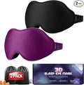 Sleep Mask for Lash Extensions - Blackout Eye Cover, 3D Contoured Sleeping Mask for Side Sleeper, Soft Memory Foam, Eye Masks for Travel, Airplane, Night(Cloud Black, Cloud Pink)