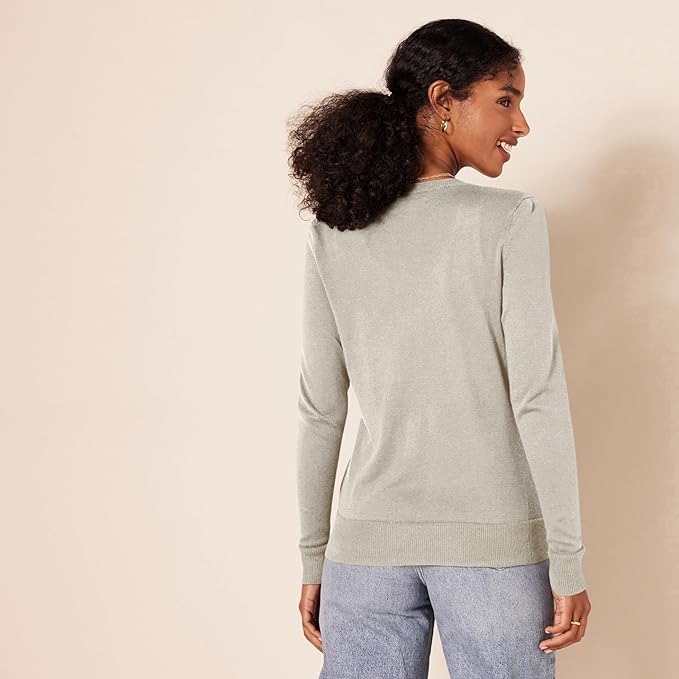 Amazon Essentials Women's Lightweight Crewneck Cardigan Sweater (Available in Plus Size)